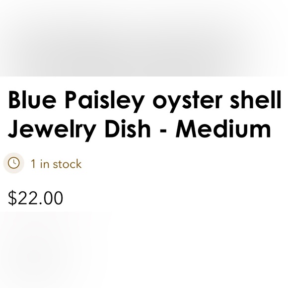 NEW - Blue Paisley Decorated Oyster Shell - Picture 2 of 2